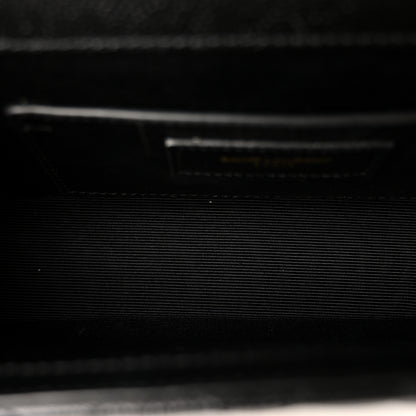 Saint Laurent Grain De Poudre Textured Mixed Matelasse Triquilt Small Monogram Satchel Black 5 of 9