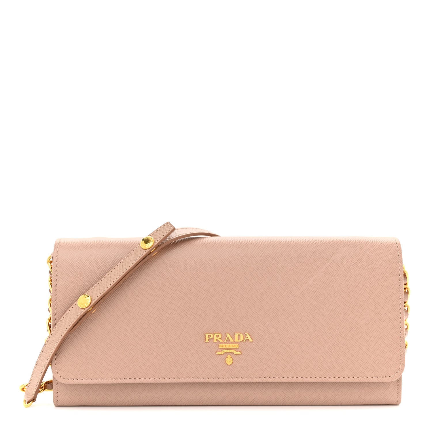 Prada Saffiano Metal Oro Chain Wallet Cammeo 1 of 12
