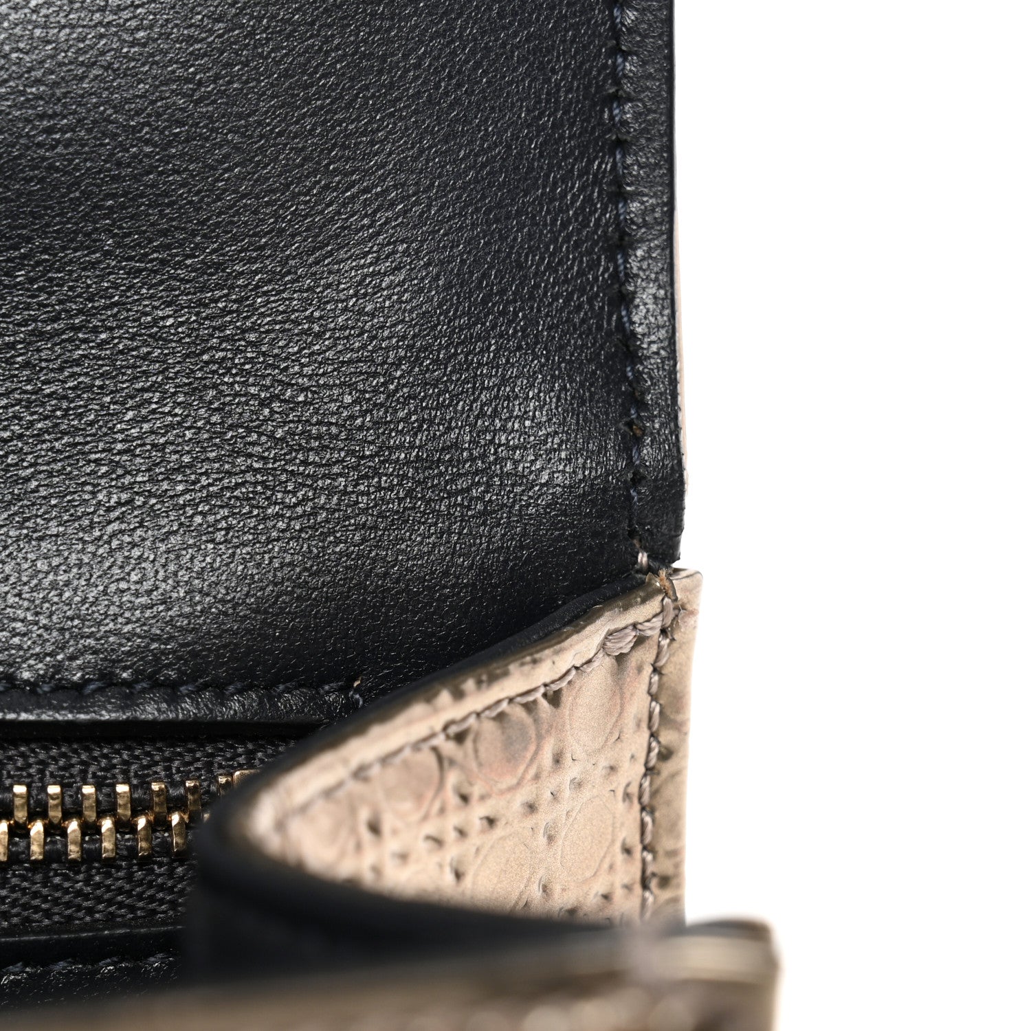 Christian Dior Metallic Patent Micro-Cannage Small Diorama Flap Bag Gold 11 of 12