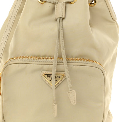 Prada Re-Nylon Saffiano Duet Bucket Crossbody Bag Deserto 7 of 9