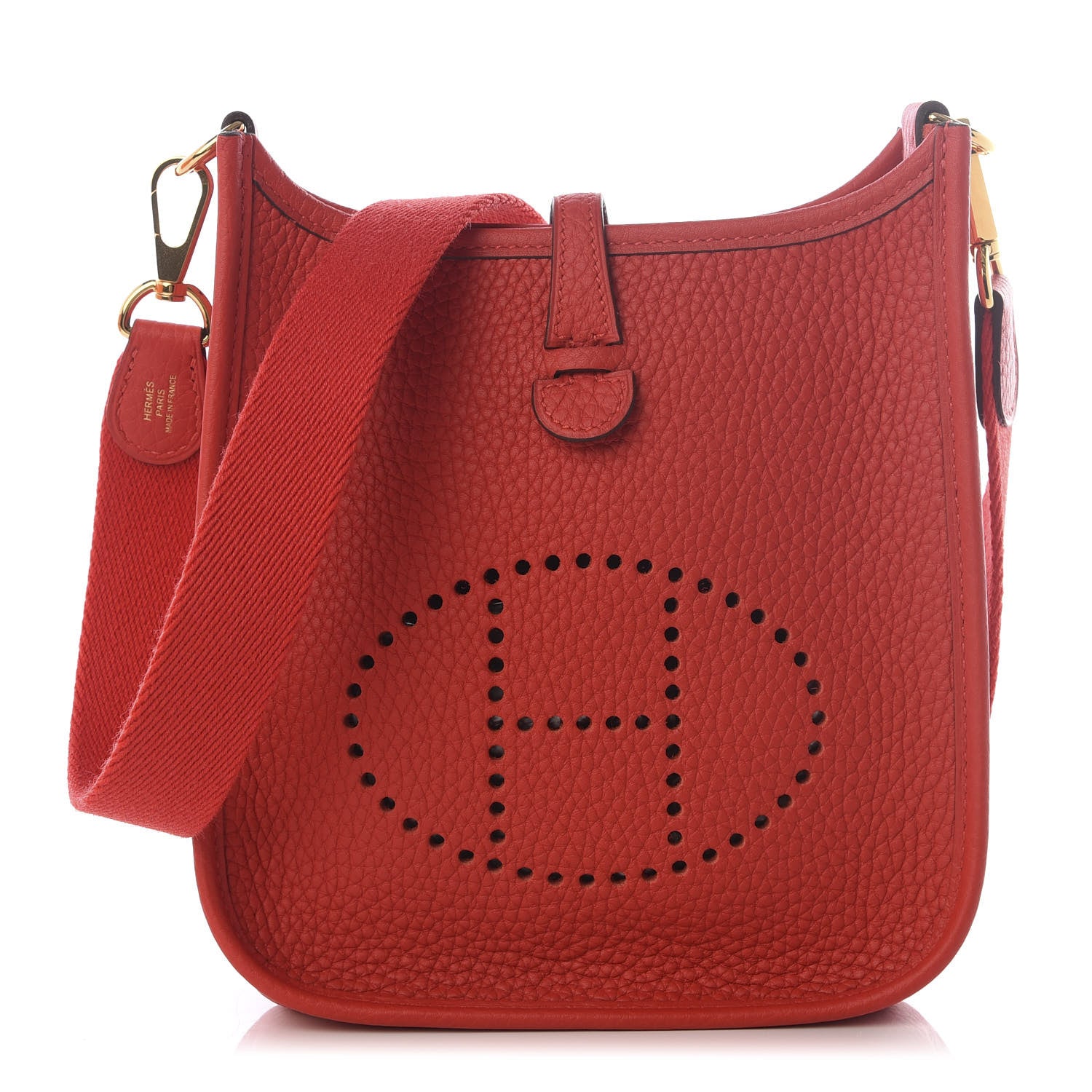 Hermes Taurillon Clemence Evelyne TPM Rouge Tomate 1 of 10