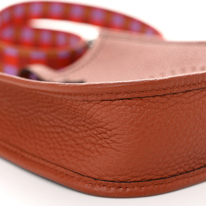 Hermes Taurillon Clemence Maxi Quadrille Evelyne TPM Cuivre Capucine Parme Rouge Duchess 9 of 11