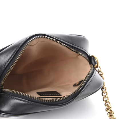 Gucci Calfskin Matelasse Mini GG Marmont Chain Shoulder Bag Black 5 of 10