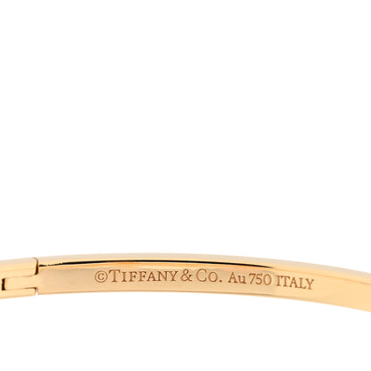 Tiffany 18K Yellow Gold Narrow T T1 Hinged Bangle Bracelet 3 of 4