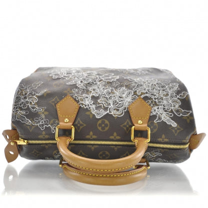 Louis Vuitton Monogram Dentelle Speedy 30 Silver 5 of 9
