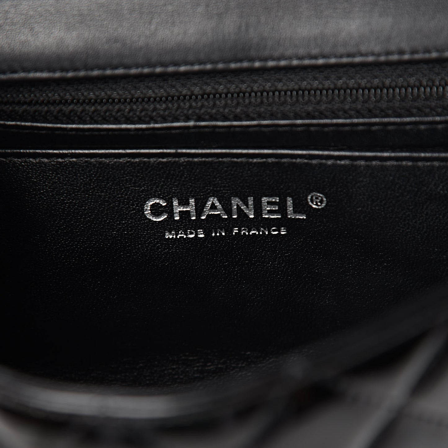 Patent Calfskin Quilted Mini Rectangular Flap Black