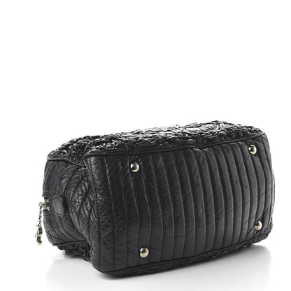 Chanel Lambskin Astrakan Bowler Black 4 of 10