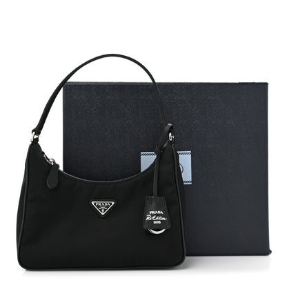 Prada Tessuto Nylon Saffiano Mini Re-Edition 2005 Bag Black 10 of 10