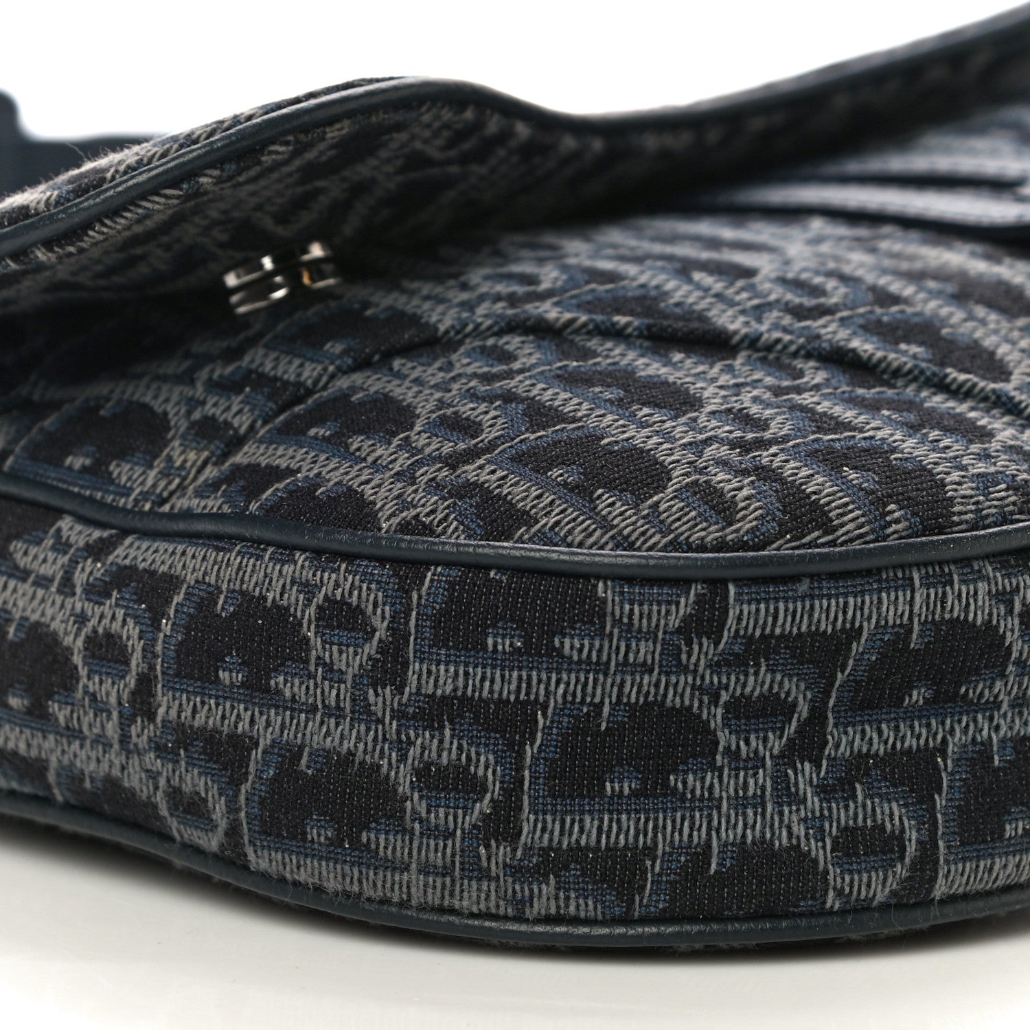 Christian Dior Oblique Mens Saddle Bag Black Blue 8 of 11