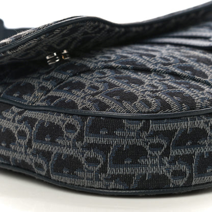 Christian Dior Oblique Mens Saddle Bag Black Blue 8 of 11