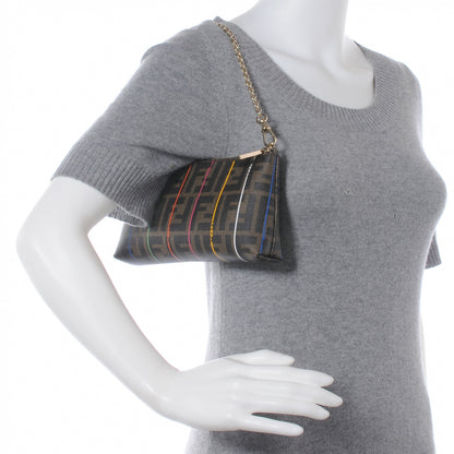 Fendi Zucca Spalmati Striped Pochette Tobacco Multicolor 2 of 10