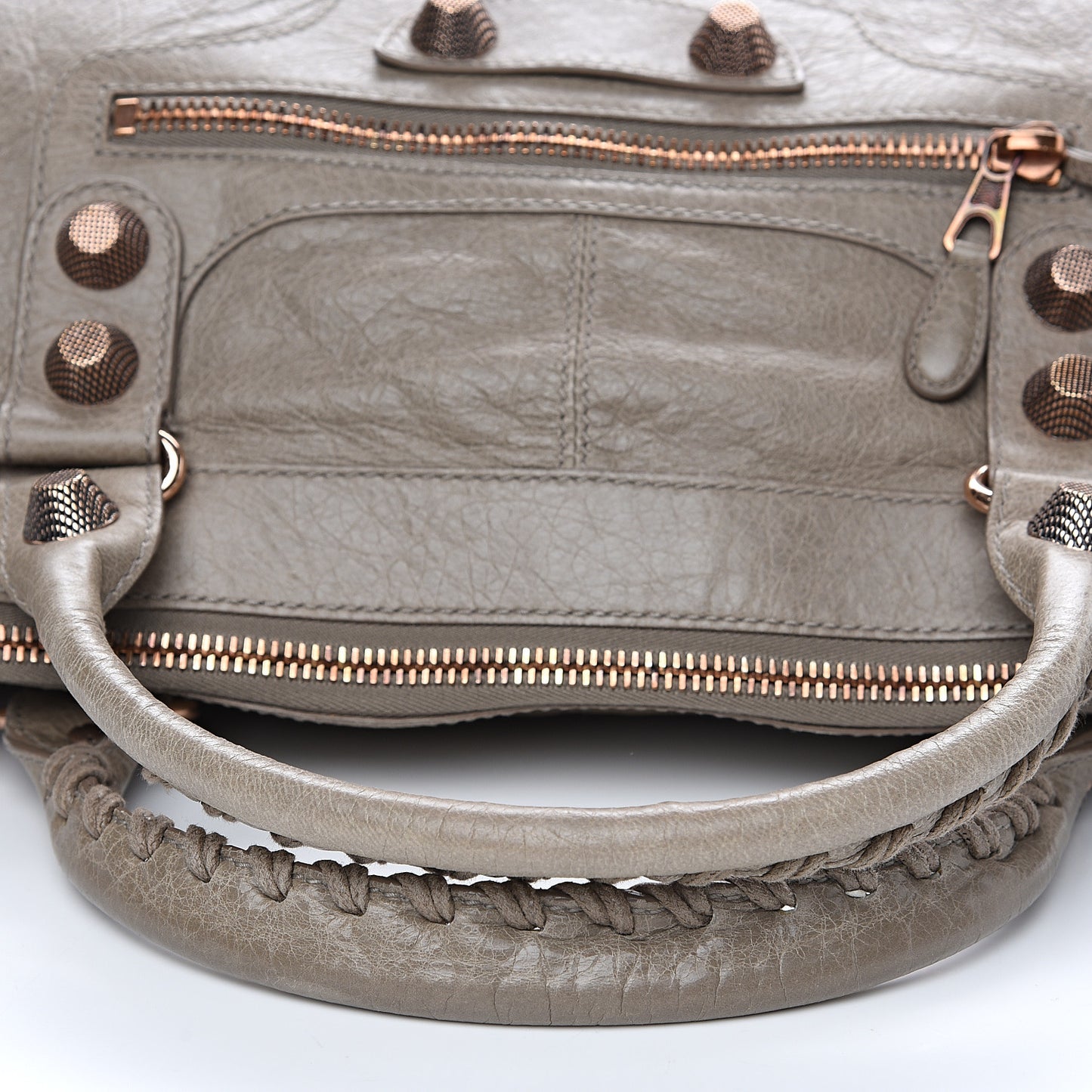 Agneau Giant 21 Rose Gold Hardware Work Papyrus