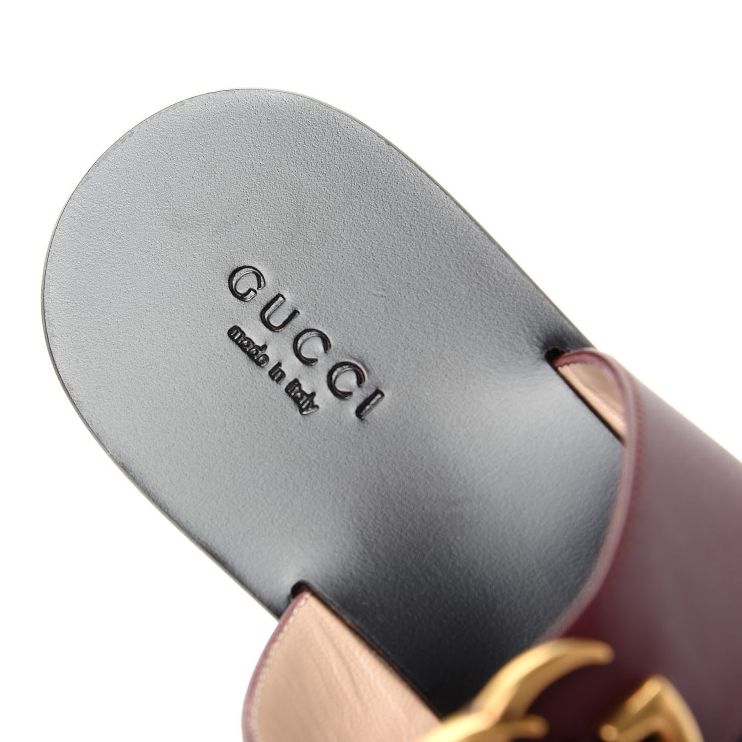 Gucci Calfskin GG Marmont Thong Sandals 37.5 Vintage Bordeaux 8 of 10