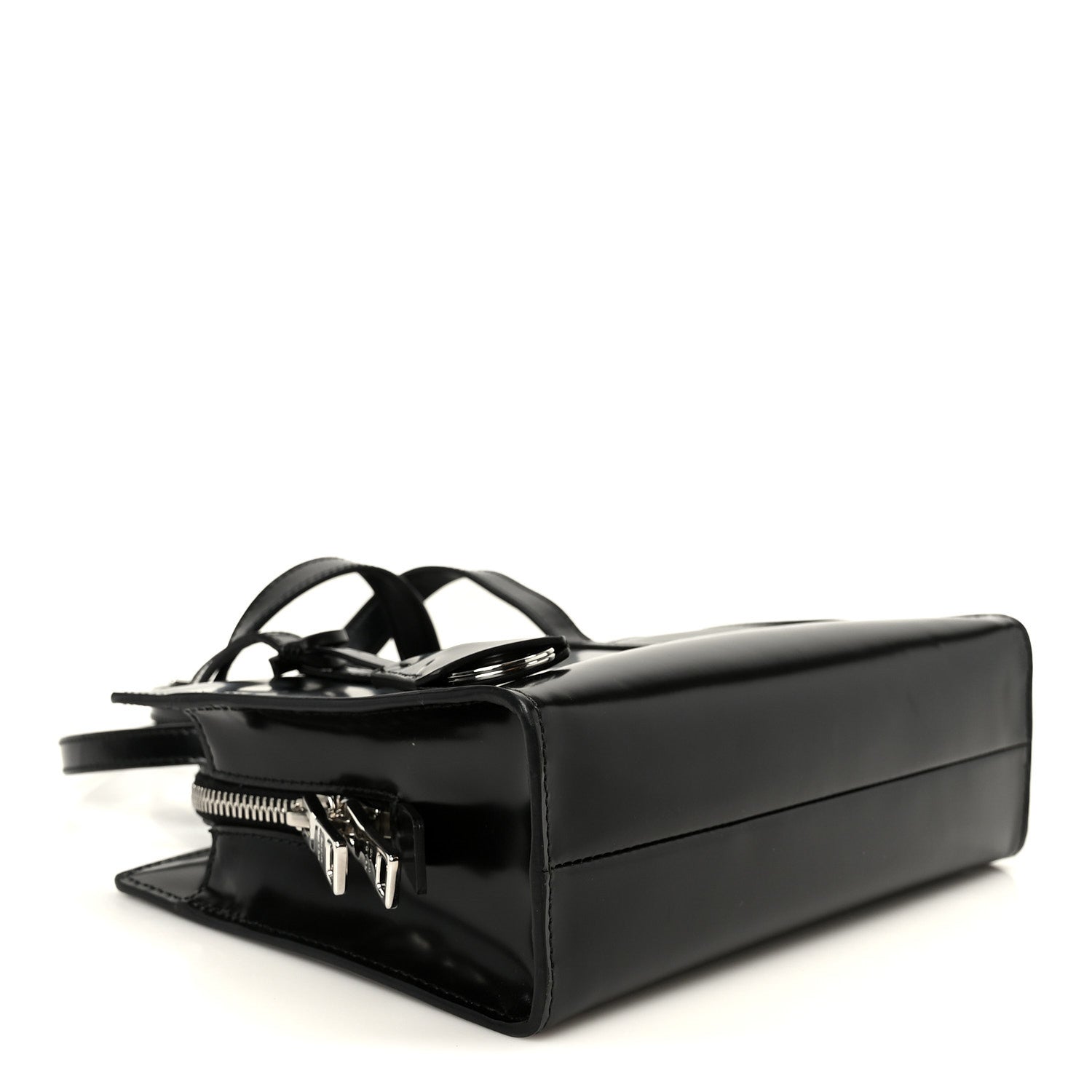 Prada Spazzolato Mini Re-Edition 1995 Double Handle Handbag Black 4 of 9