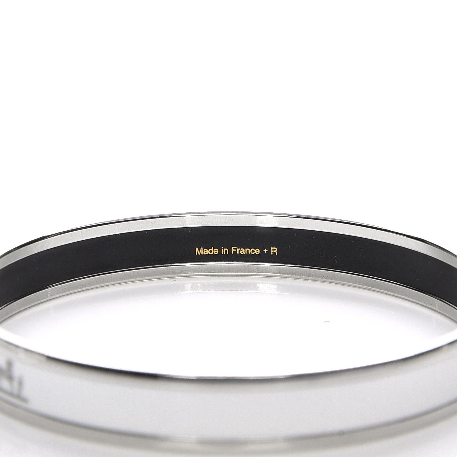 Hermes Enamel Printed Narrow Caleche Bracelet 65 White 5 of 5