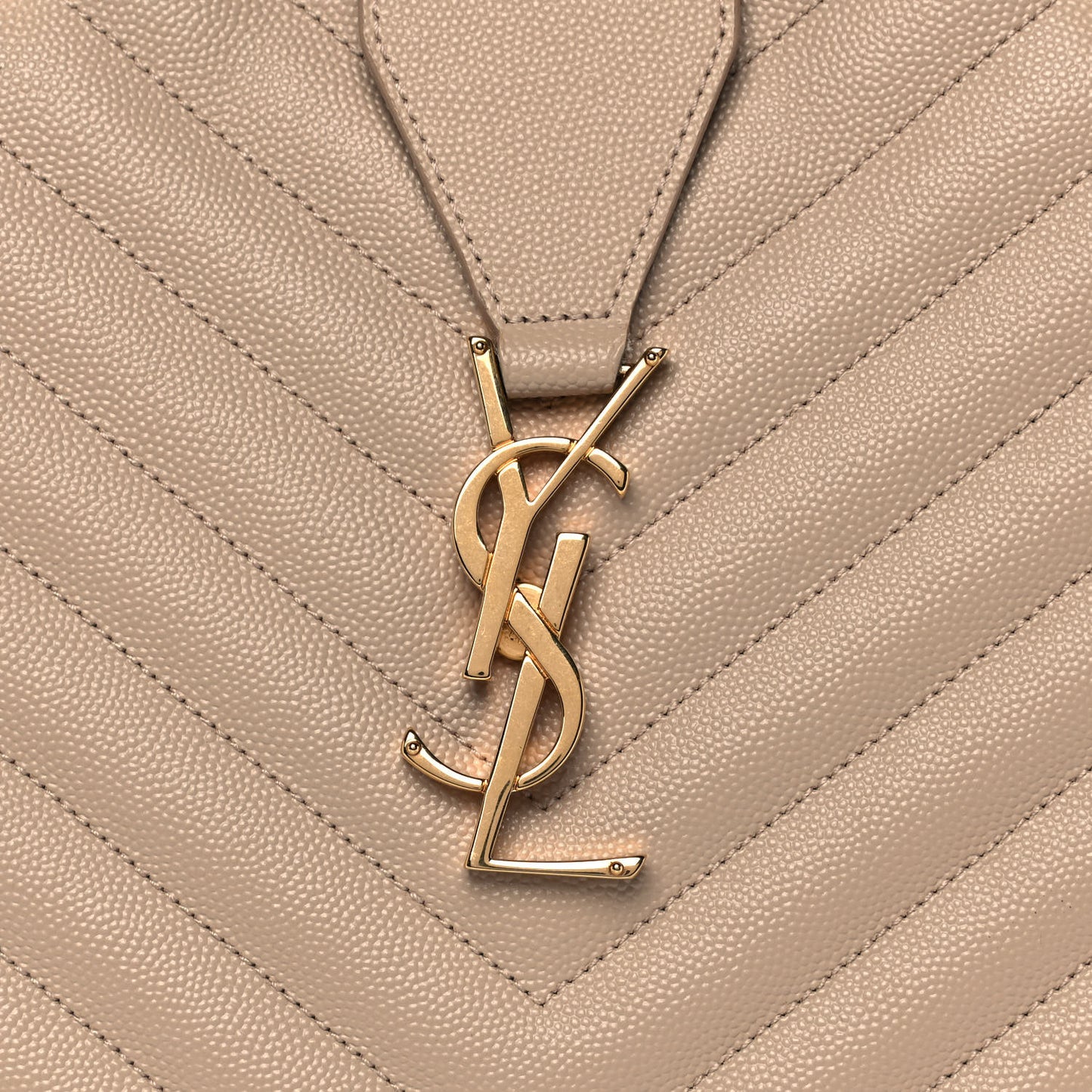 Grain De Poudre Matelasse Chevron Monogram Shopping Bag Nude Powder