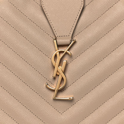 Saint Laurent Grain De Poudre Matelasse Chevron Monogram Shopping Bag Nude Powder 8 of 11