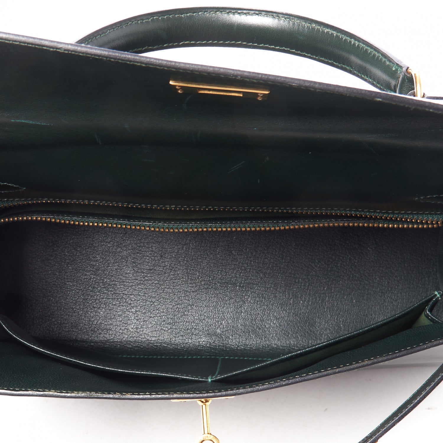 Hermes Box Kelly Sellier 32 Vert Fonce 5 of 32