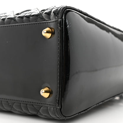 Christian Dior Patent Cannage Large Lady Dior Black 10 of 15