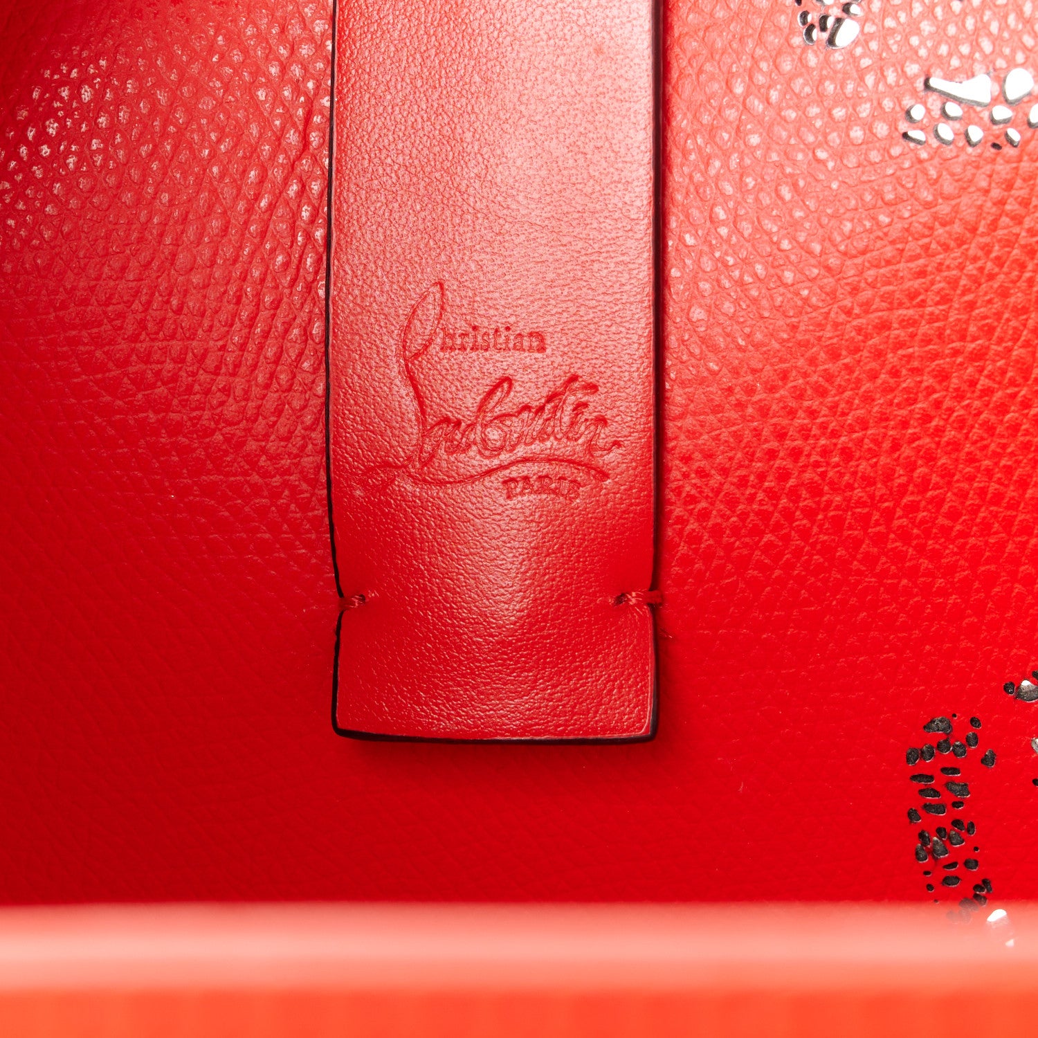 Christian Louboutin Calfskin Loubinthesky Perforated Small Cabata Tote Ole 6 of 9