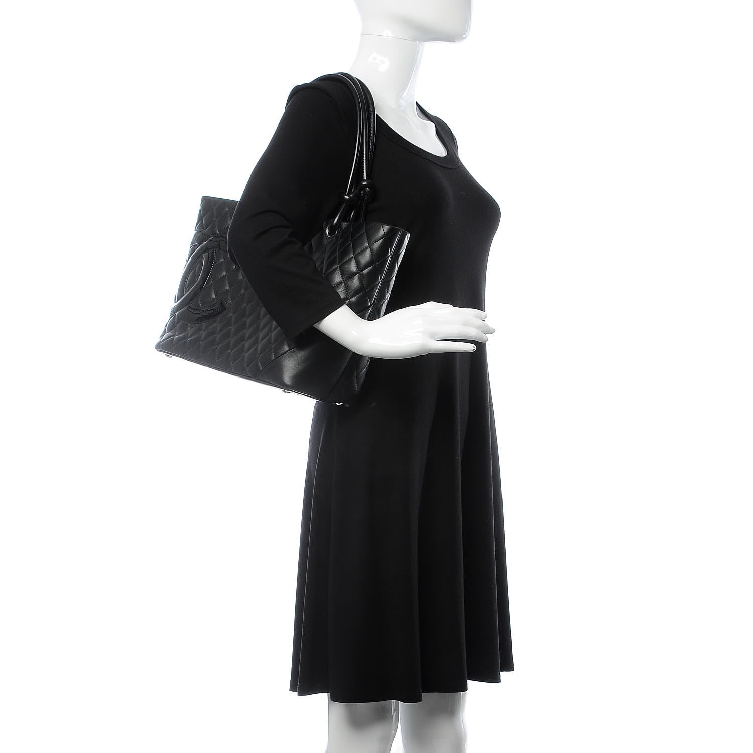 Chanel Calfskin Quilted Large Cambon Tote Black 2 of 10