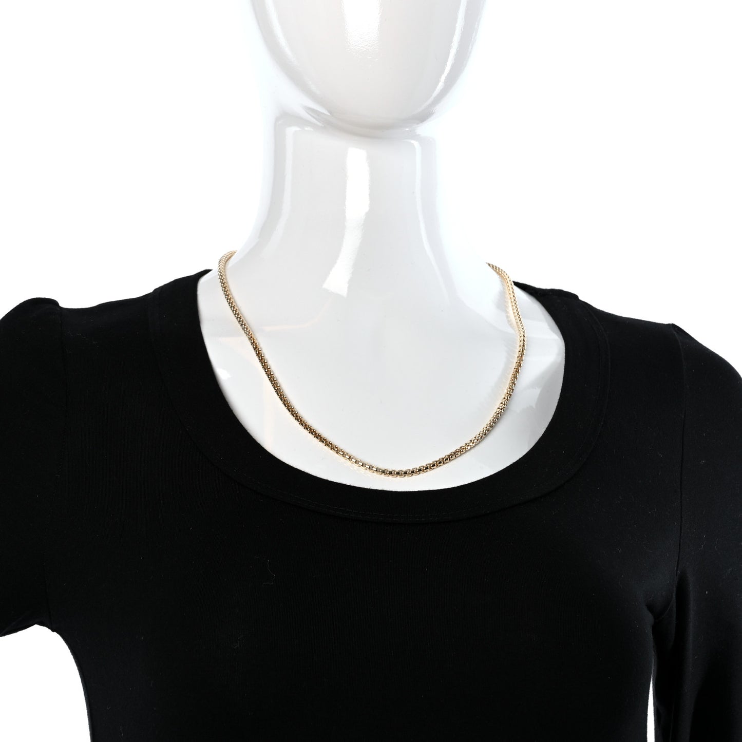 18K Yellow Gold 3.4mm Box Chain Necklace 22"