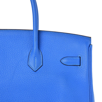 Hermes Taurillon Clemence Birkin 35 Bleu Hydra 27 of 33