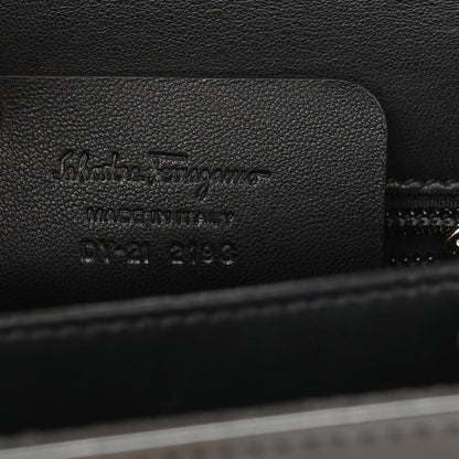 Salvatore Ferragamo Brushed Off Calfskin Iconic Top Handle Bag Black 7 of 11