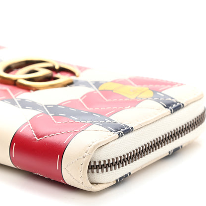 Gucci Calfskin Matelasse Trompe L'Oeil Print GG Marmont Zip Around Wallet 11 of 13
