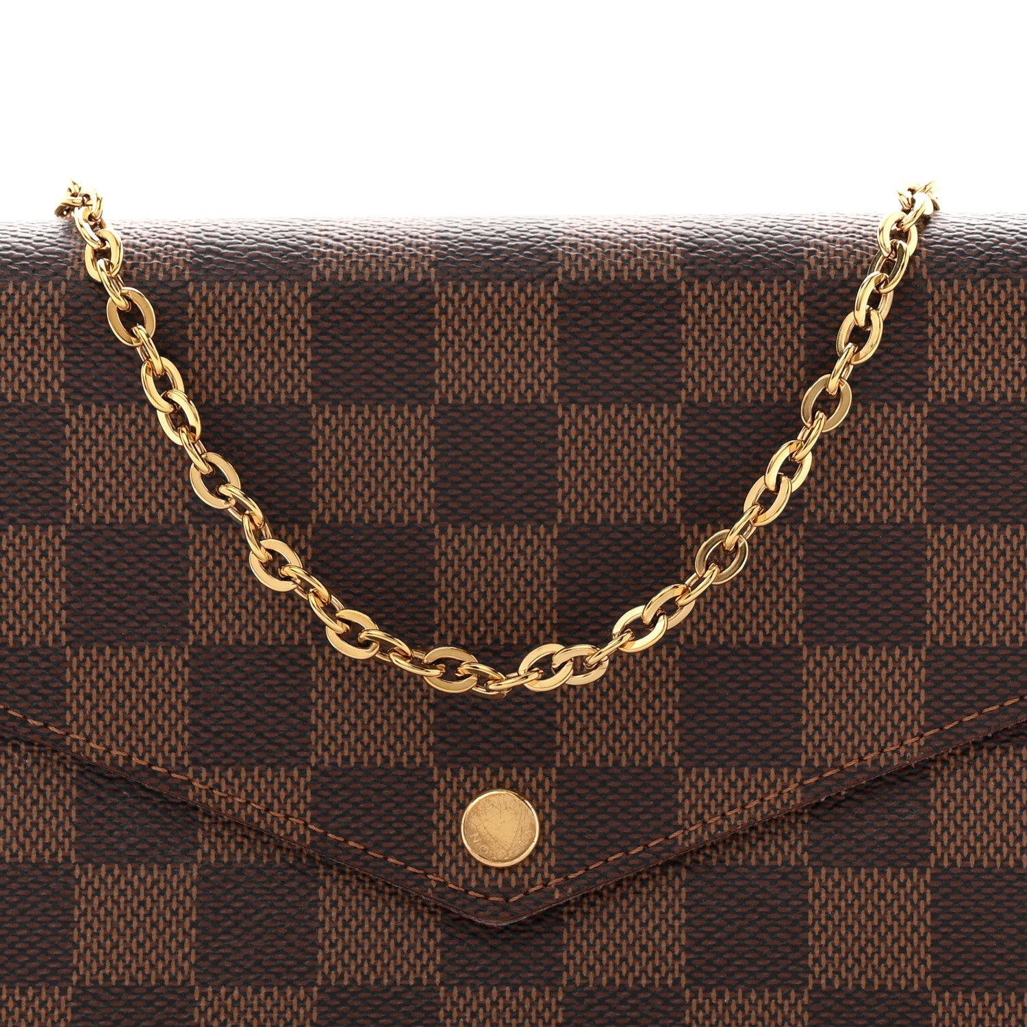 Louis Vuitton Damier Ebene Pochette Felicie Chain Wallet 8 of 12