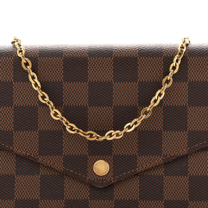 Louis Vuitton Damier Ebene Pochette Felicie Chain Wallet 8 of 12