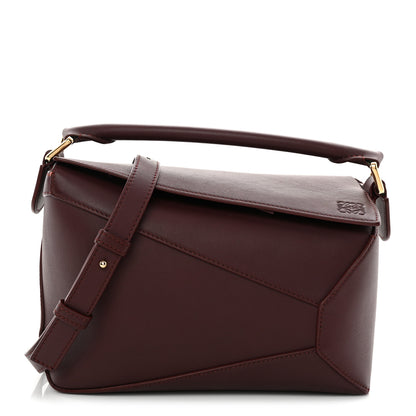 Loewe Calfskin Small Puzzle Edge Bag Burgundy 1 of 9
