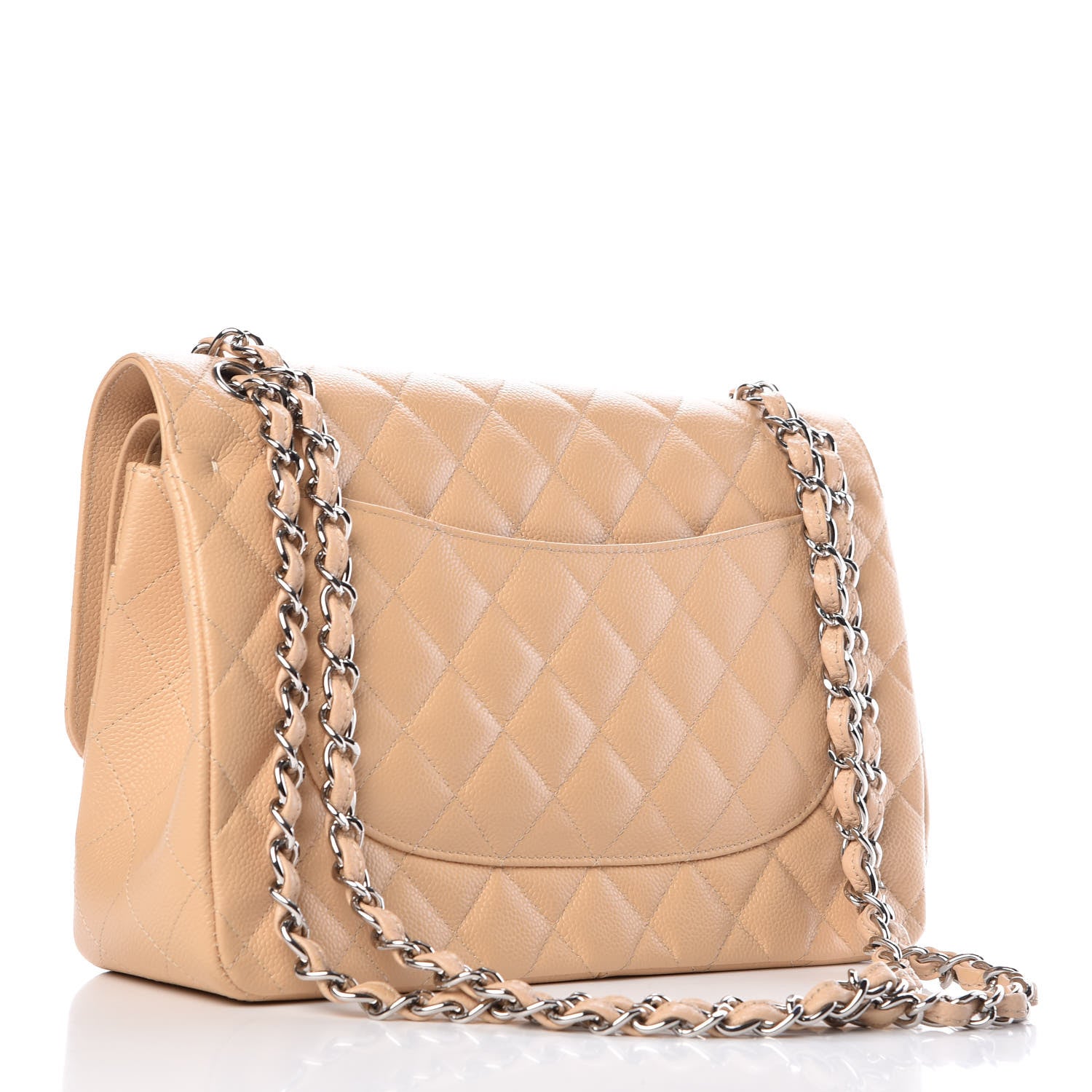 Chanel Caviar Quilted Jumbo Double Flap Light Beige 4 of 11