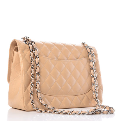 Chanel Caviar Quilted Jumbo Double Flap Light Beige 4 of 11