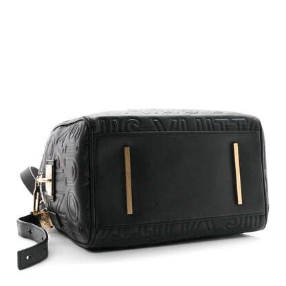 Louis Vuitton Calfskin Embossed Mini Cube Speedy Black 4 of 10