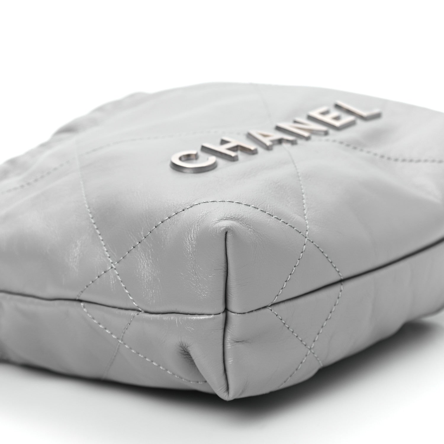 Chanel Shiny Calfskin Quilted Mini Chanel 22 Grey 9 of 13