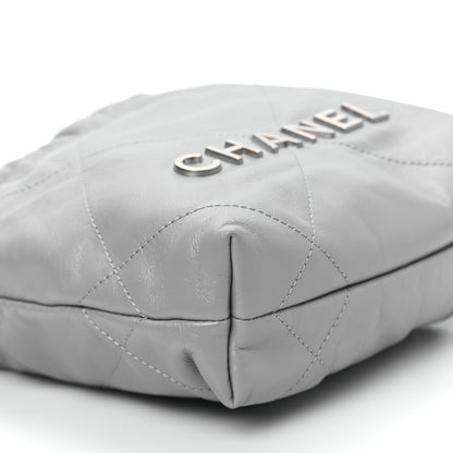 Chanel Shiny Calfskin Quilted Mini Chanel 22 Grey 9 of 13