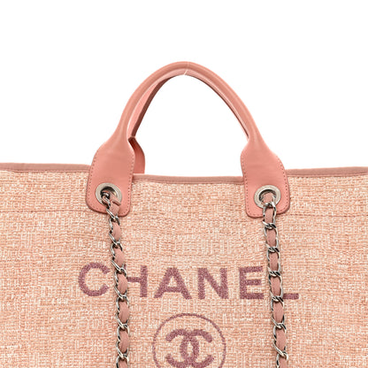 Chanel Straw Lurex Large Deauville Tote Pink 5 of 11
