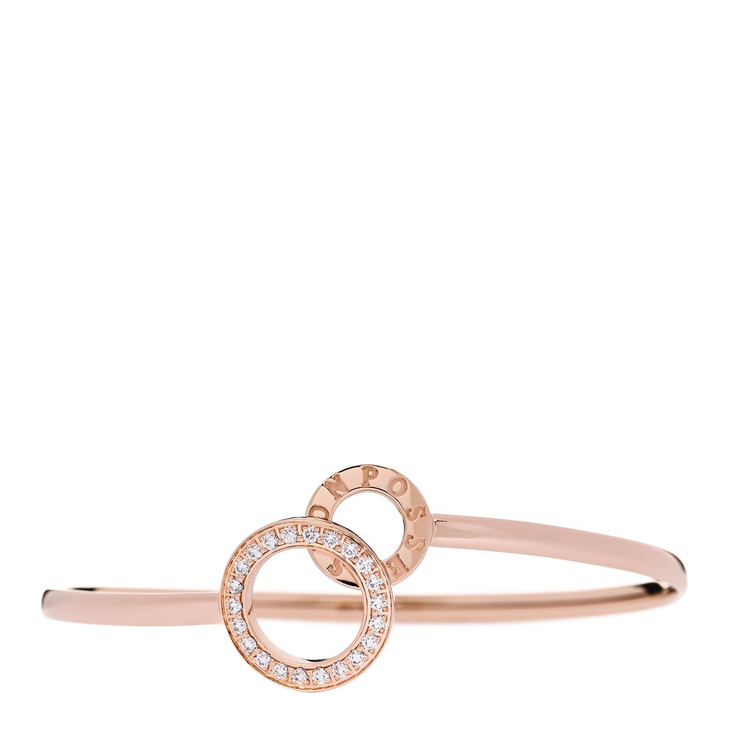 Piaget 18K Rose Gold Diamond Possession Toi & Moi Bypass Bangle Bracelet 1 of 3