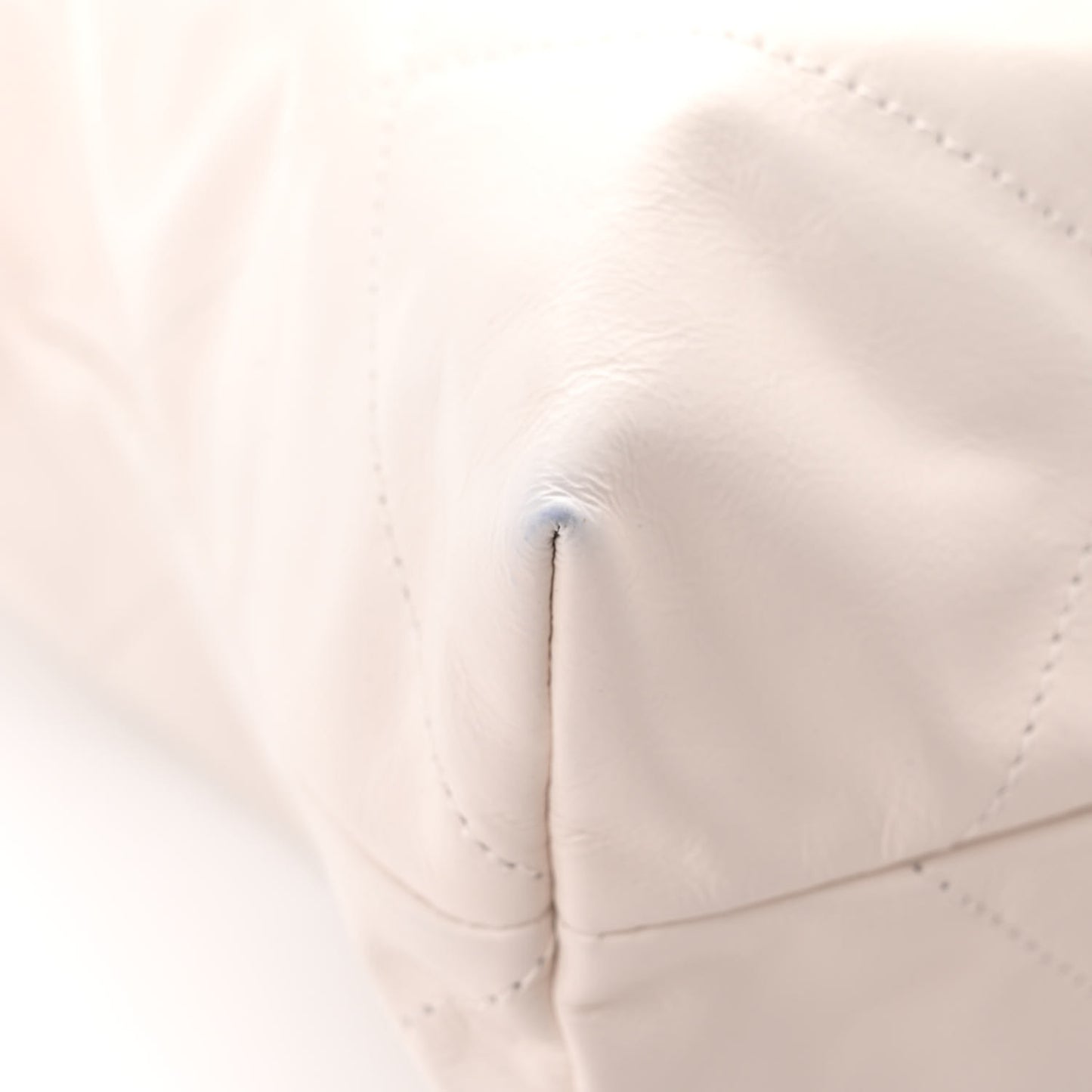 Shiny Calfskin Quilted Small Chanel 22 White