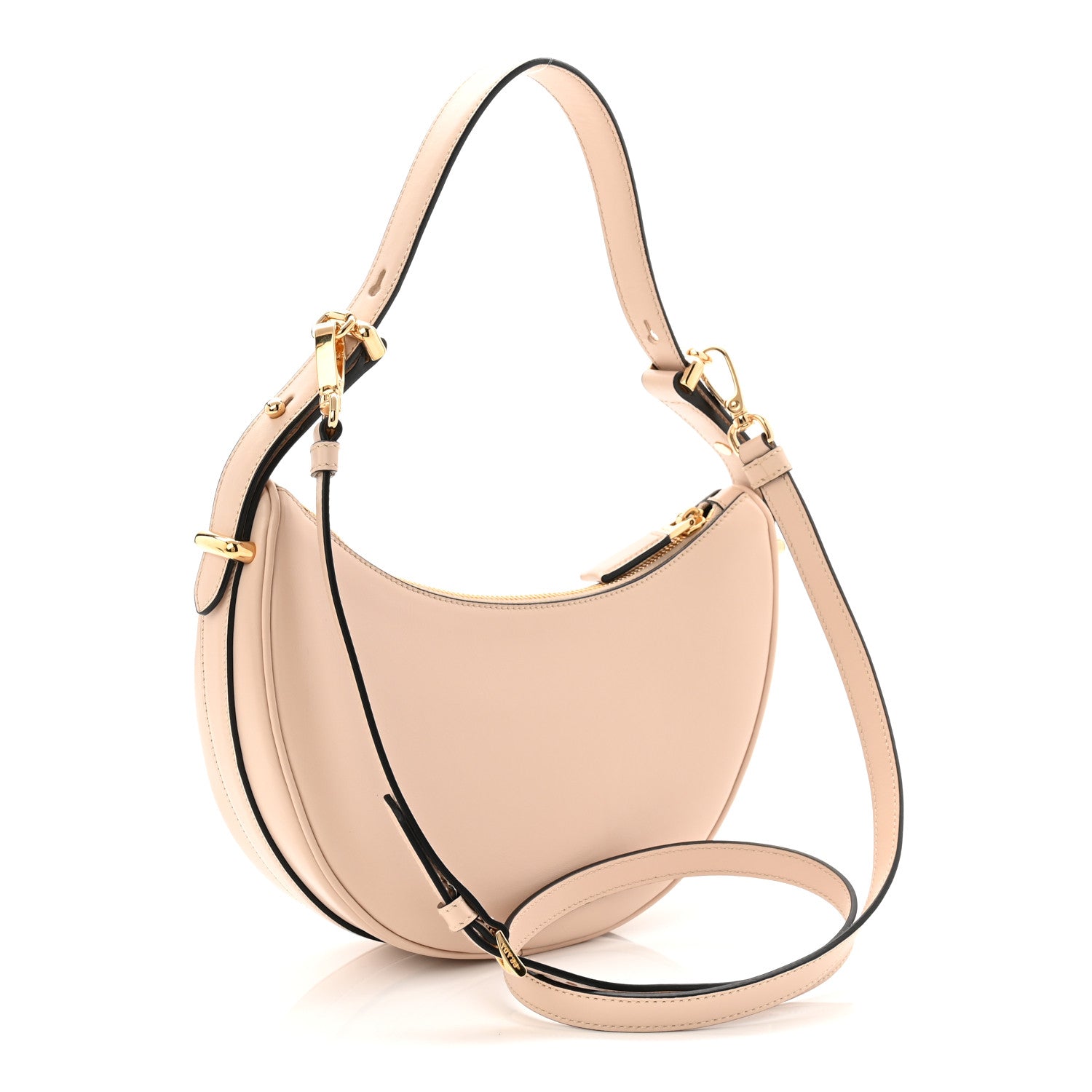 Prada Soft Calfskin Arque Shoulder Bag Travertino 1819211