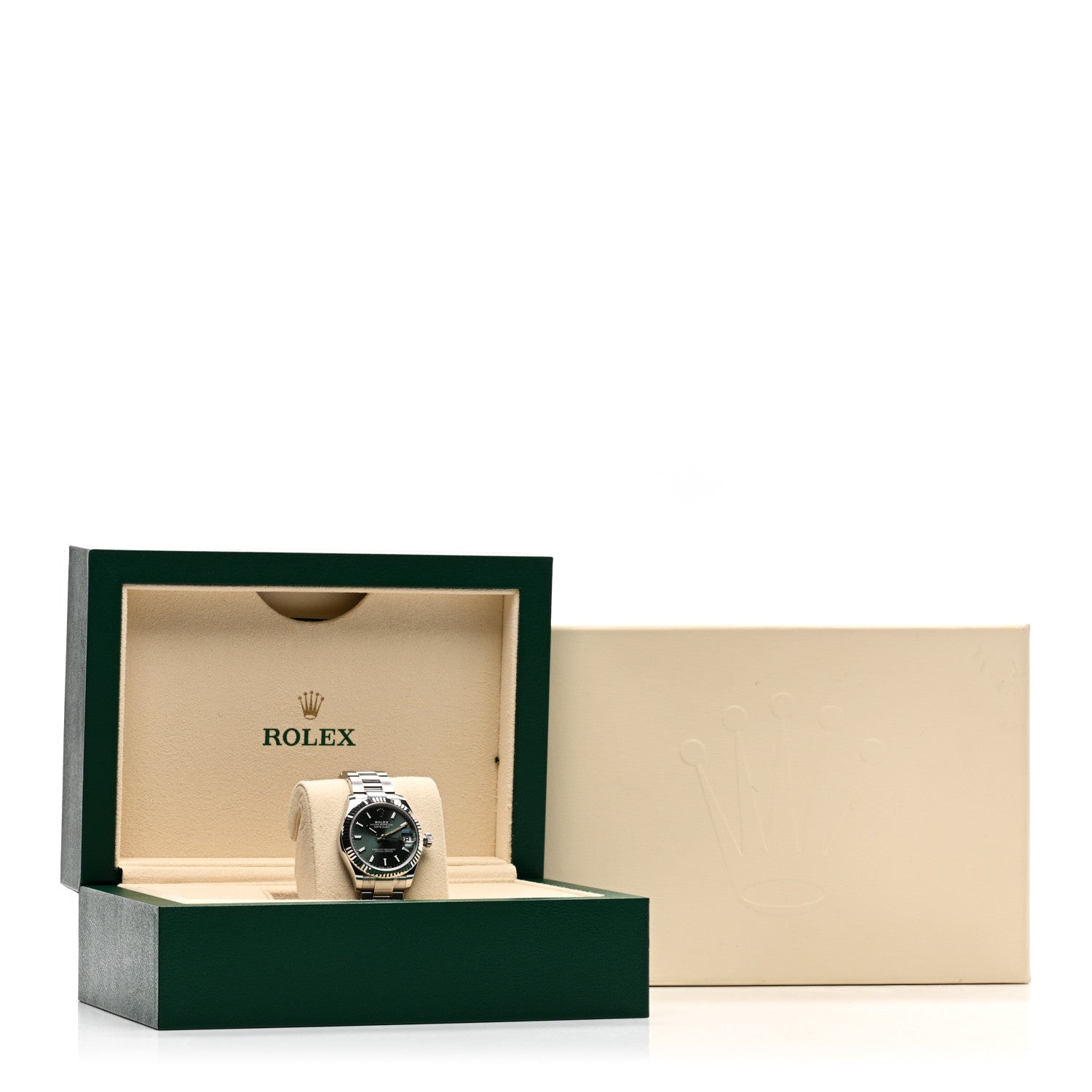 Rolex Stainless Steel 18K White Gold 31mm Oyster Perpetual Datejust Watch Mint Green 278274 5 of 5