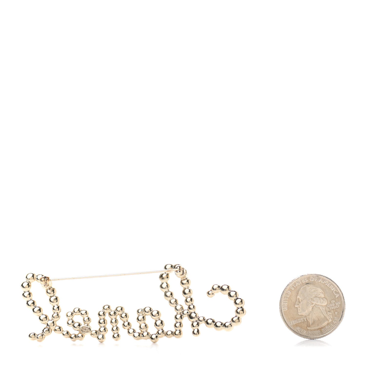 Chanel Metal Glass Swirling Pearls Brooch Pin Gold 3 of 4