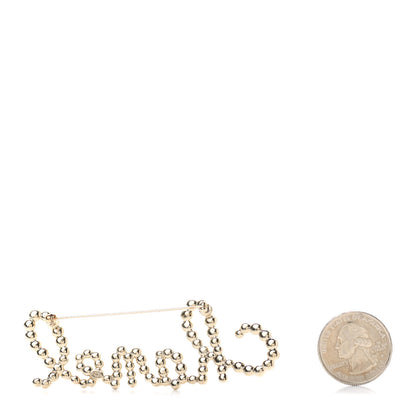 Chanel Metal Glass Swirling Pearls Brooch Pin Gold 3 of 4