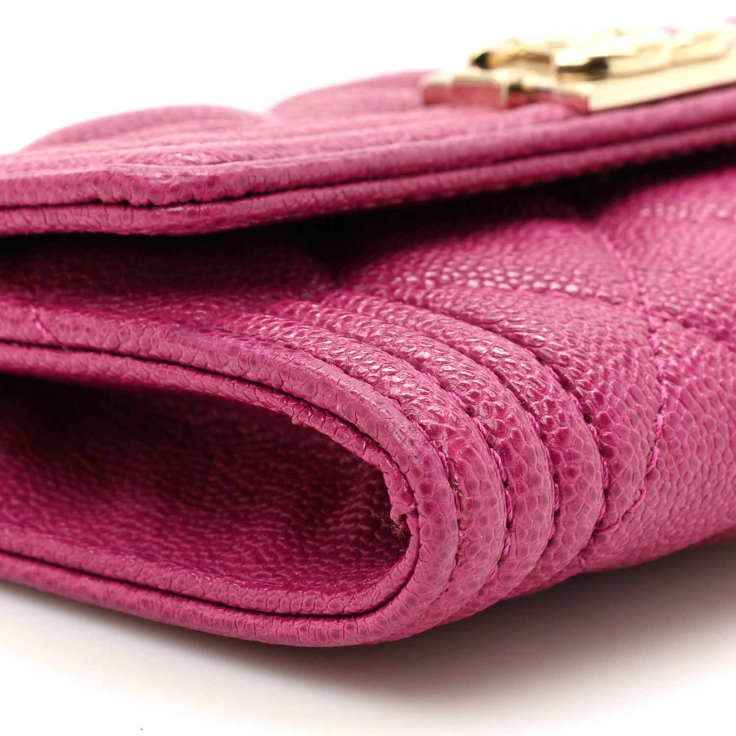 Chanel Caviar Quilted Boy Card Holder Wallet Fuchsia 10 of 11