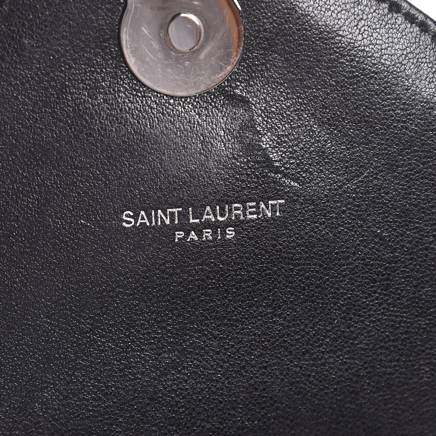Saint Laurent Sheepskin Matelasse Chevron Monogram Large College Satchel Black 7 of 9