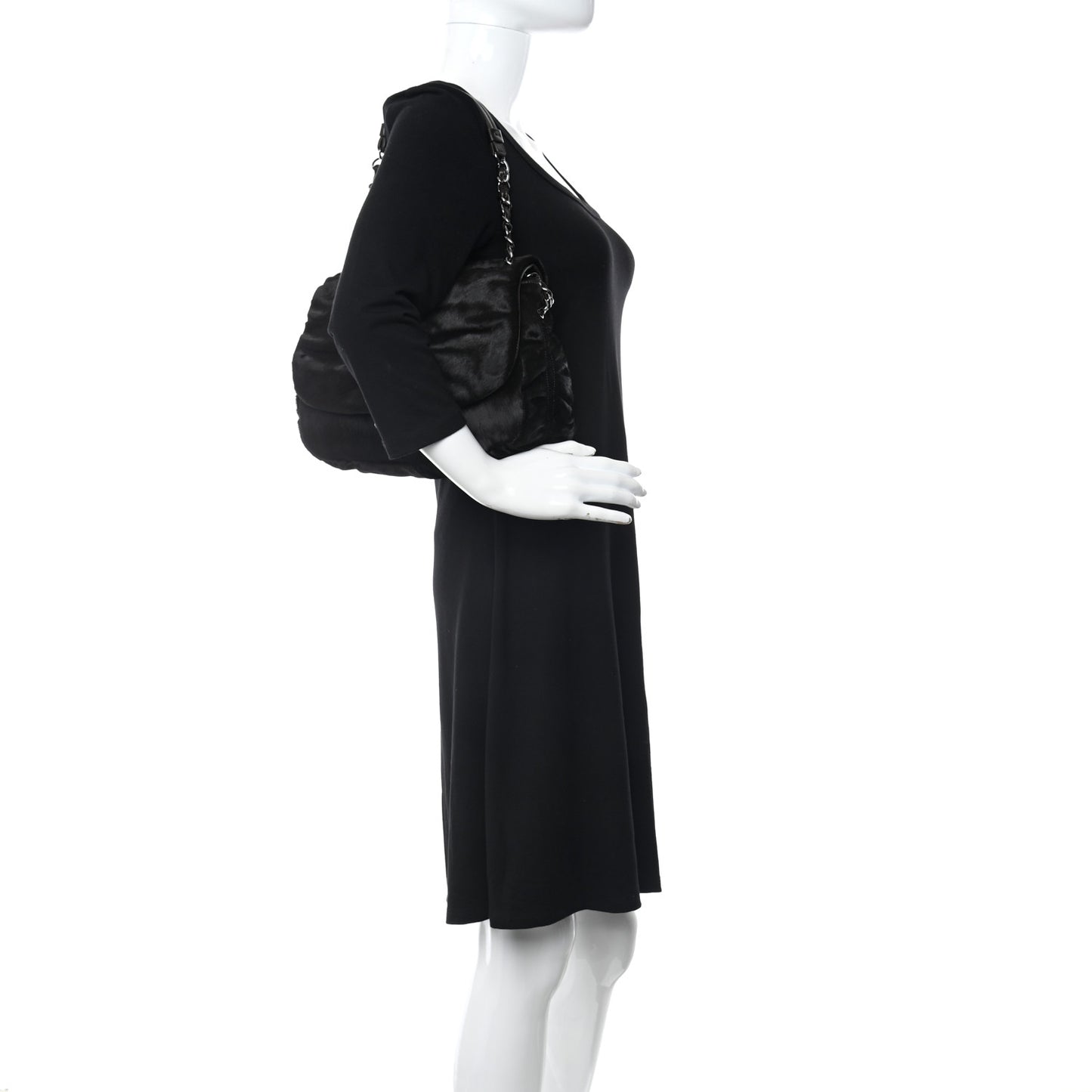 Pony Hair Sharpei Flap Tote Black