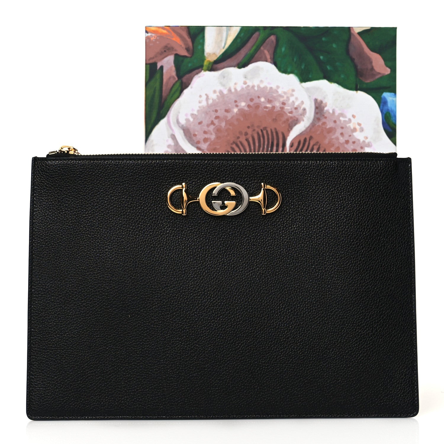 Gucci Grainy Calfskin Zumi Pouch Black 9 of 9