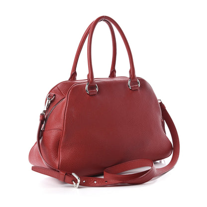 Prada Vitello Daino Satchel Rosso 2 of 9