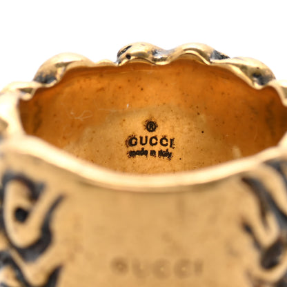 Gucci Metal Lion Mane Ring L Aged Gold 4 of 6